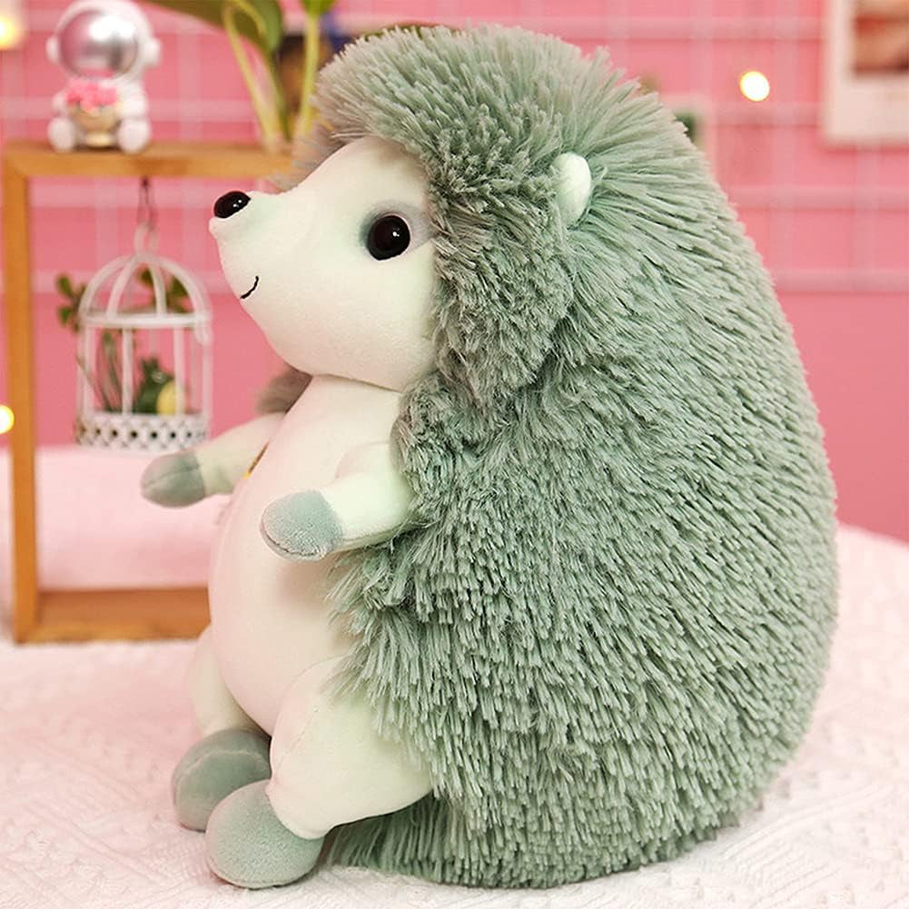 Hedgehog Stuffed Animal,Stuffed Hedgehog Plush Toy Soft Plushies Pillow Cute Plush Toys Gifts for Girls Boys Babies Toddlers Girlfriends (Green, 9.0 Inch)